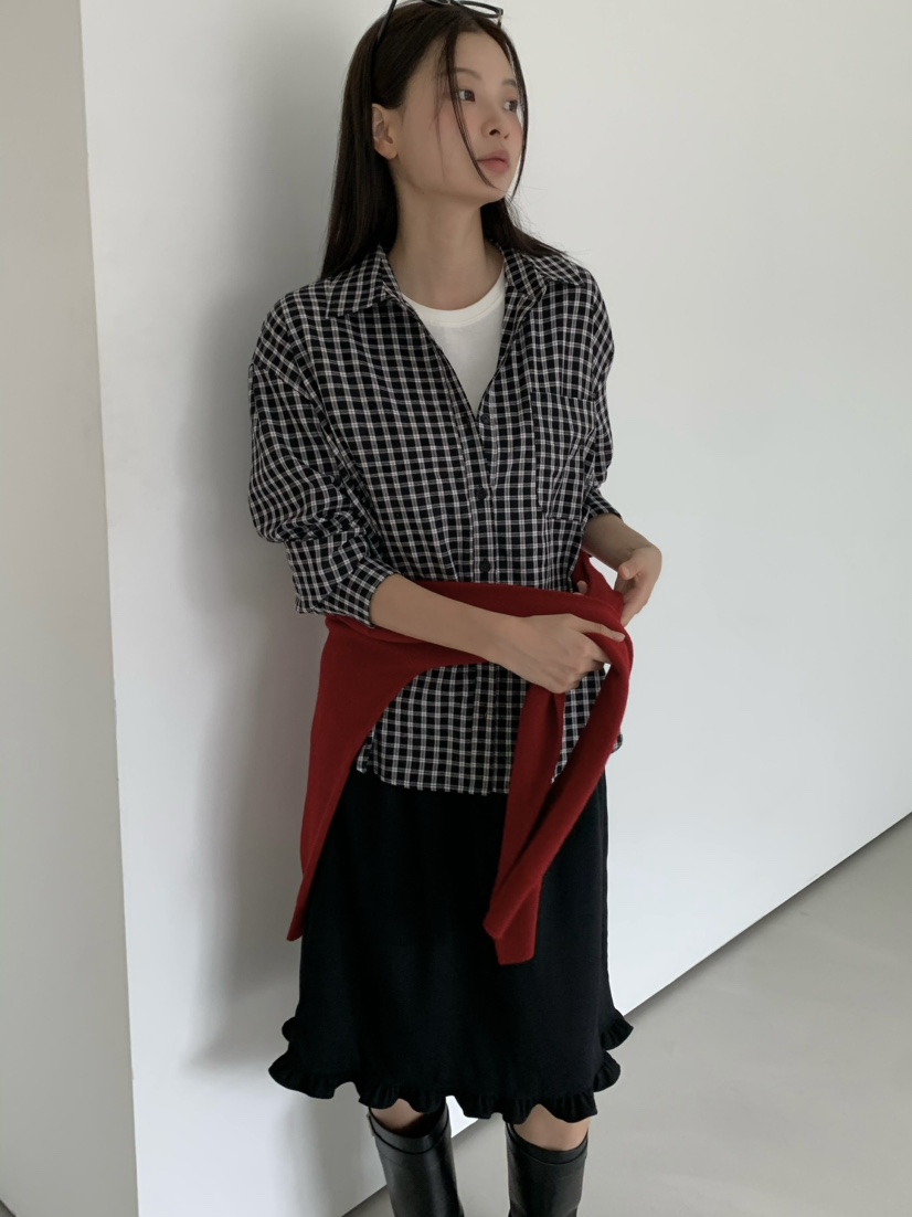 ANOU韓國代購㊣女裝新款休閑人氣推薦25秋冬職業襯衫蕾絲衫ANOU襯衫/蕾絲衫