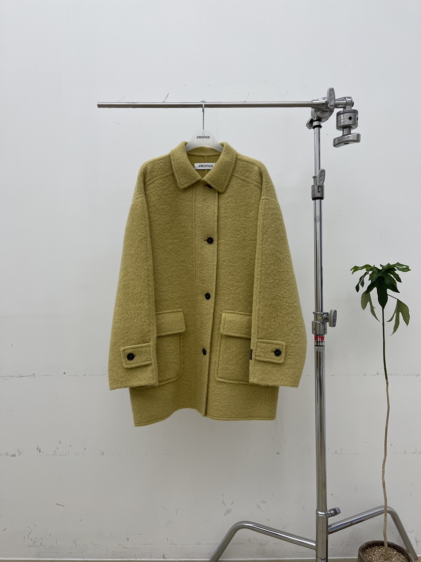 ATMOSPHERE韓國直郵㊣女裝新款熱賣職業時尚中長款大衣羊駝ATMOSPHERE/BLING中長款大衣圖色2