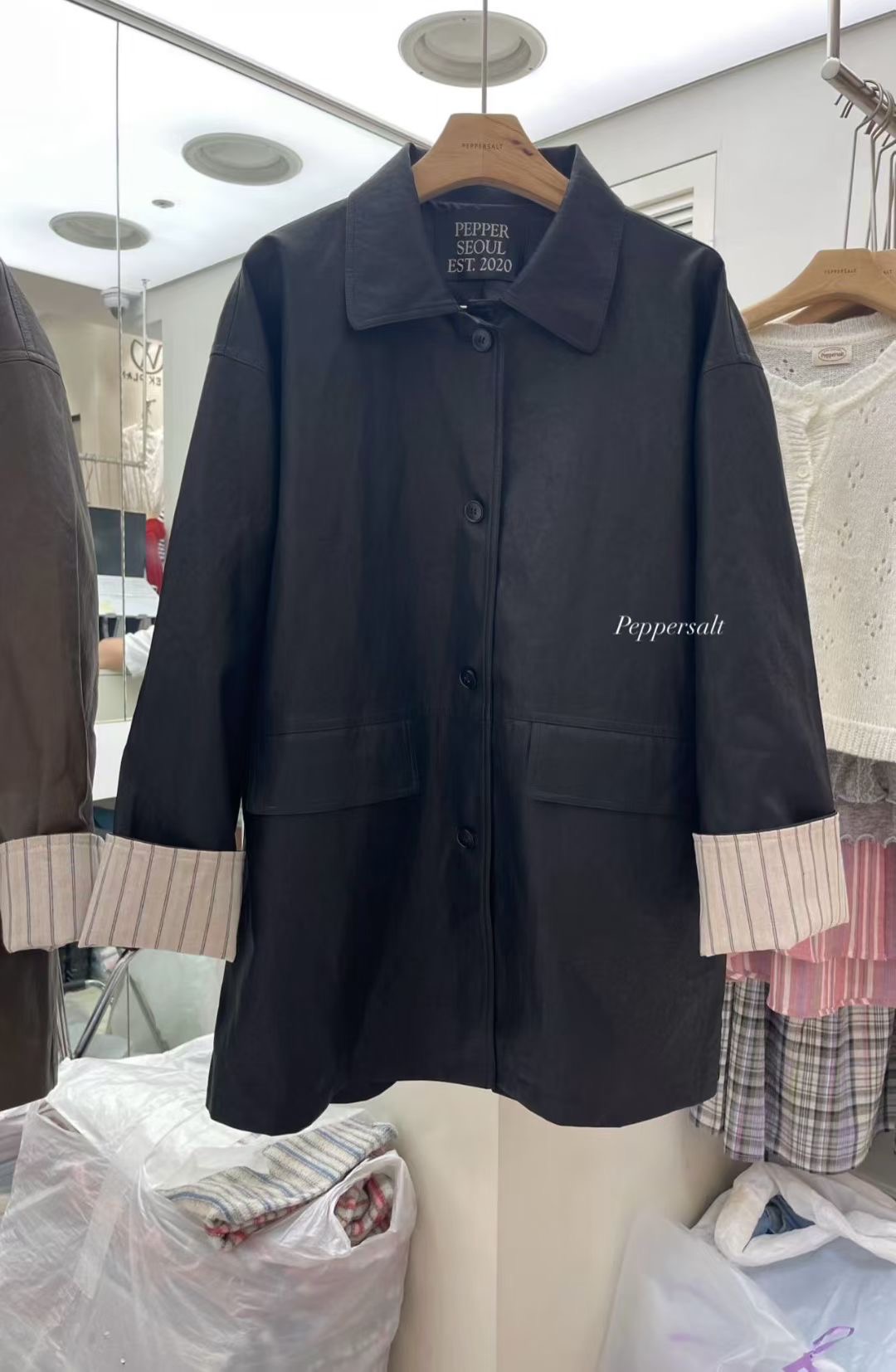 PEPPER 페페東大門㊣實拍女裝新品時尚25秋冬休閑熱賣夾克PEPPER-OT夾克圖色1