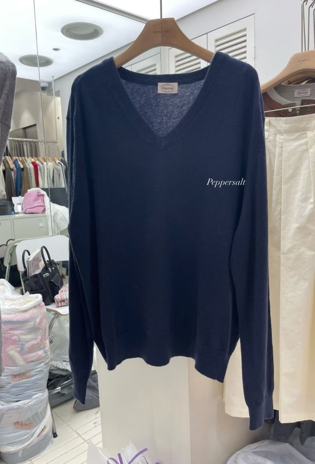 PEPPER 페페韓國直郵㊣女士新品休閑熱賣職業真品針織衫V領PEPPER-OT針織衫圖色6
