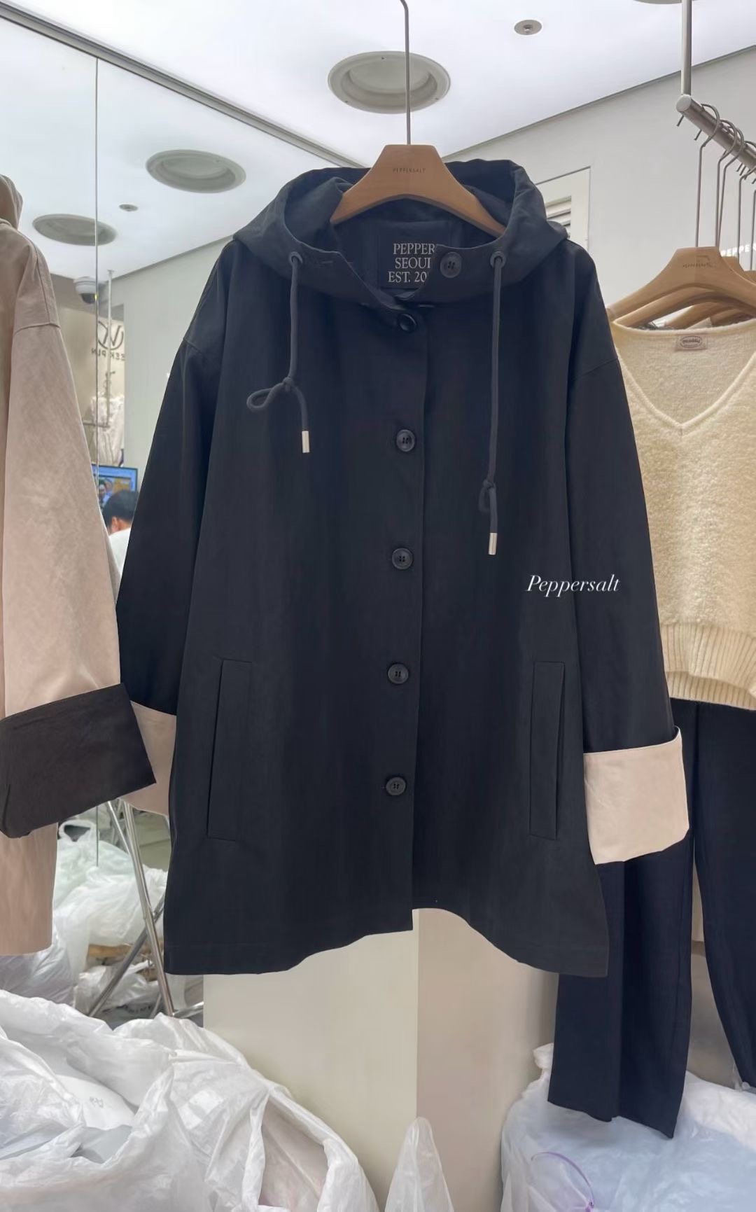 PEPPER 페페韓國直郵㊣女士新品真品職業熱賣推薦夾克連帽衫PEPPER-OT夾克圖色2