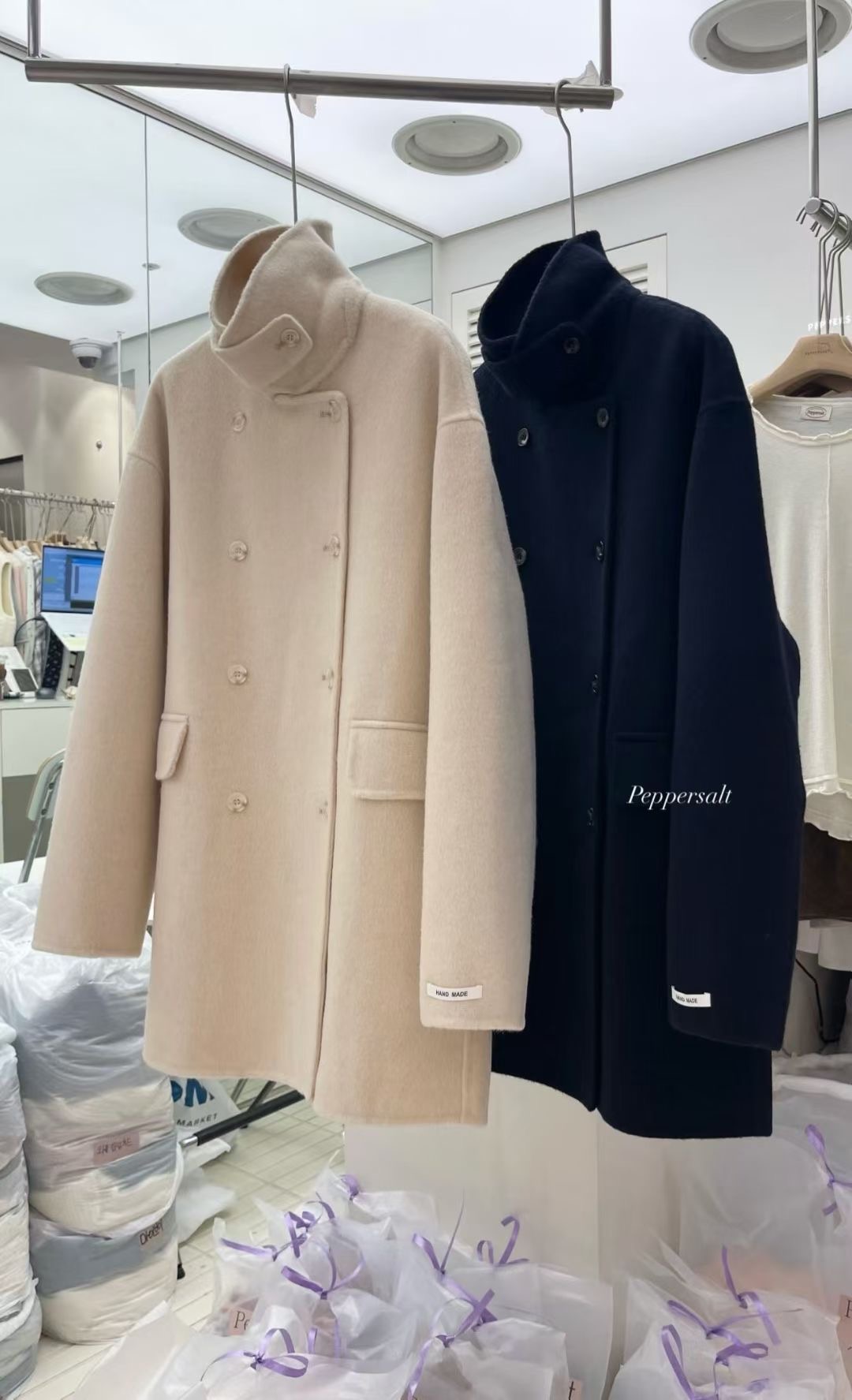 PEPPER 페페東大門㊣代購女士新款25秋冬時尚真品中長款大衣PEPPER-OT中長款大衣