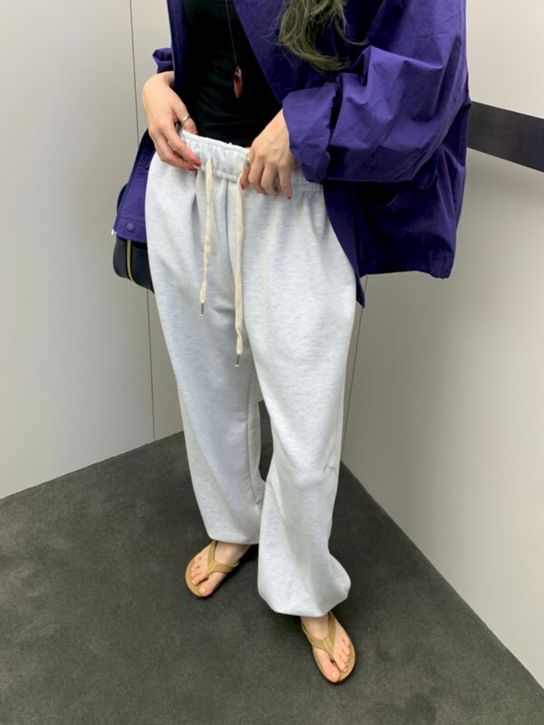 POETE-OT東大門㊣實拍女士新品休閑人氣真品25秋冬休閑褲腰帶POETE休閑褲圖色1