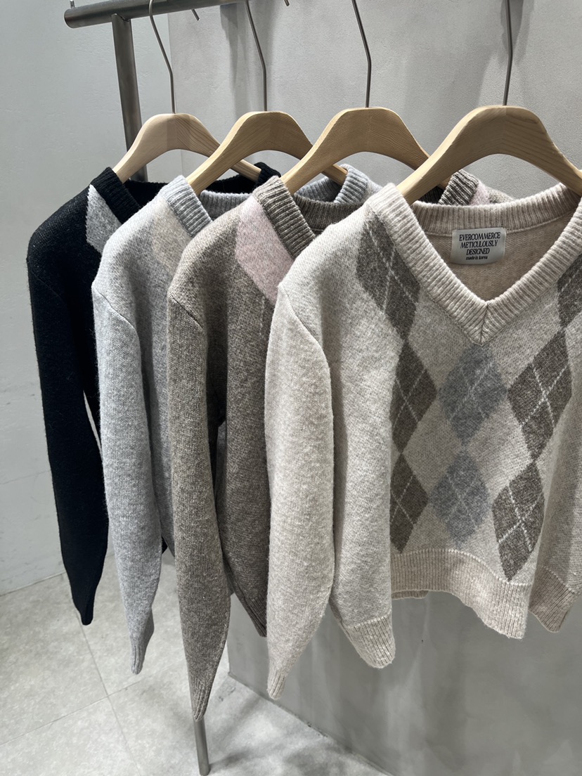 EVERCOMMERCE METICULOUSLY DESIGNED韓國代購㊣女士新品休閑針織衫羊毛EVERCOMMERCE針織衫