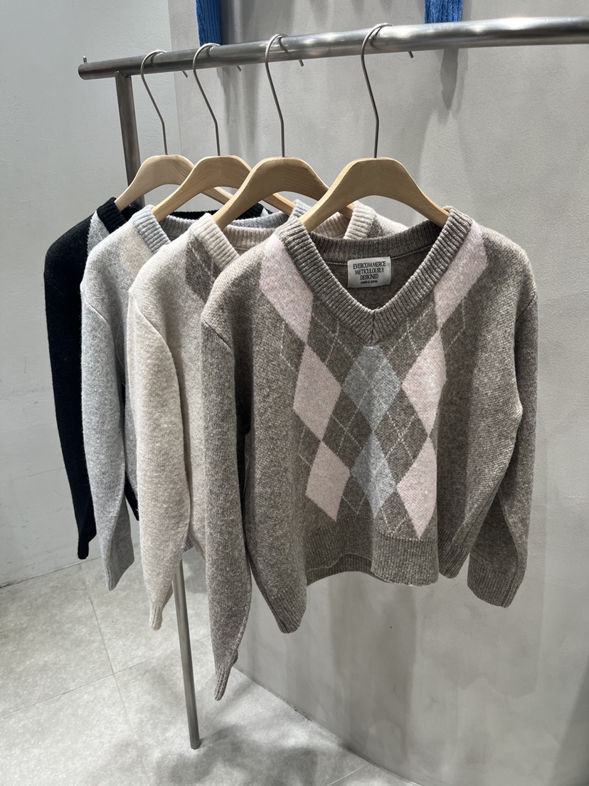 EVERCOMMERCE METICULOUSLY DESIGNED韓國代購㊣女士新品休閑針織衫羊毛EVERCOMMERCE針織衫