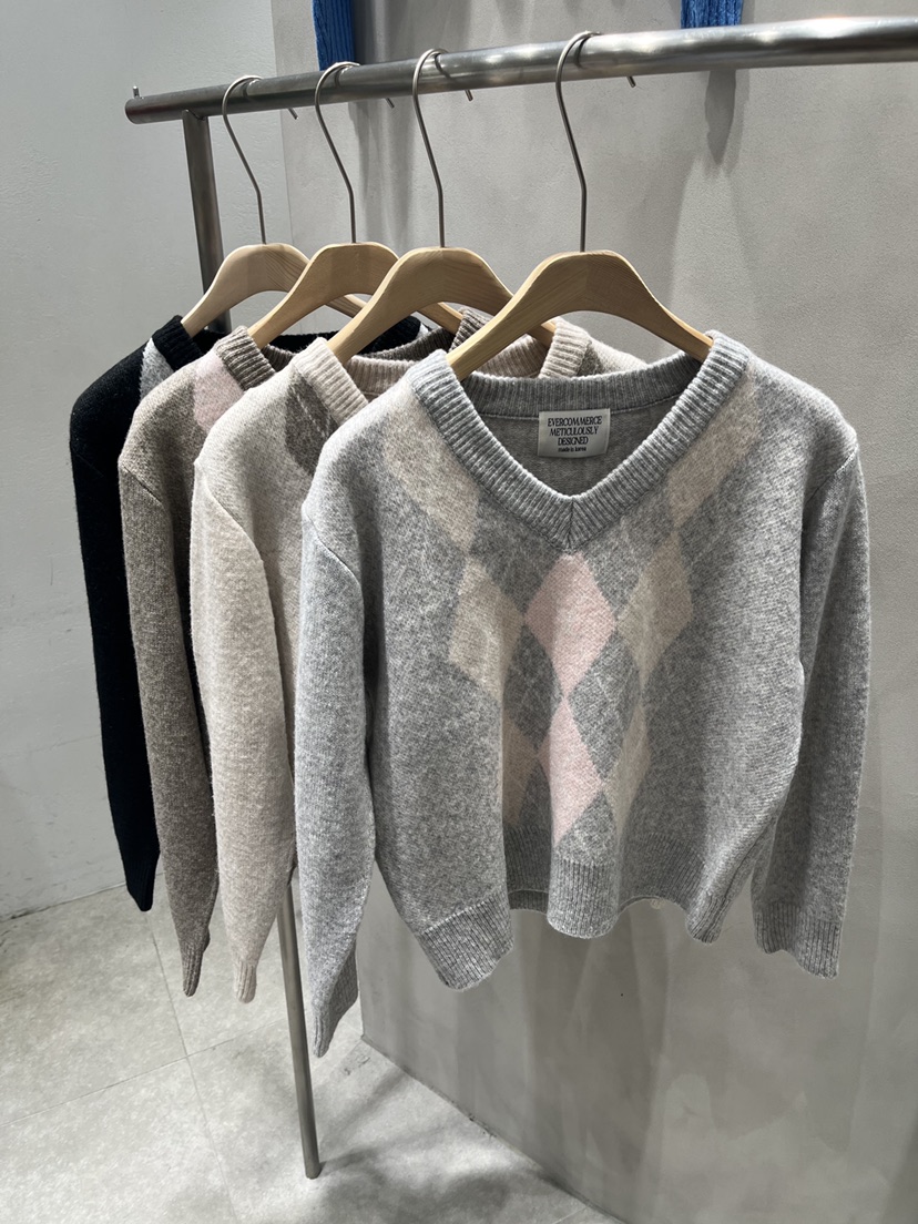 EVERCOMMERCE METICULOUSLY DESIGNED韓國代購㊣女士新品休閑針織衫羊毛EVERCOMMERCE針織衫