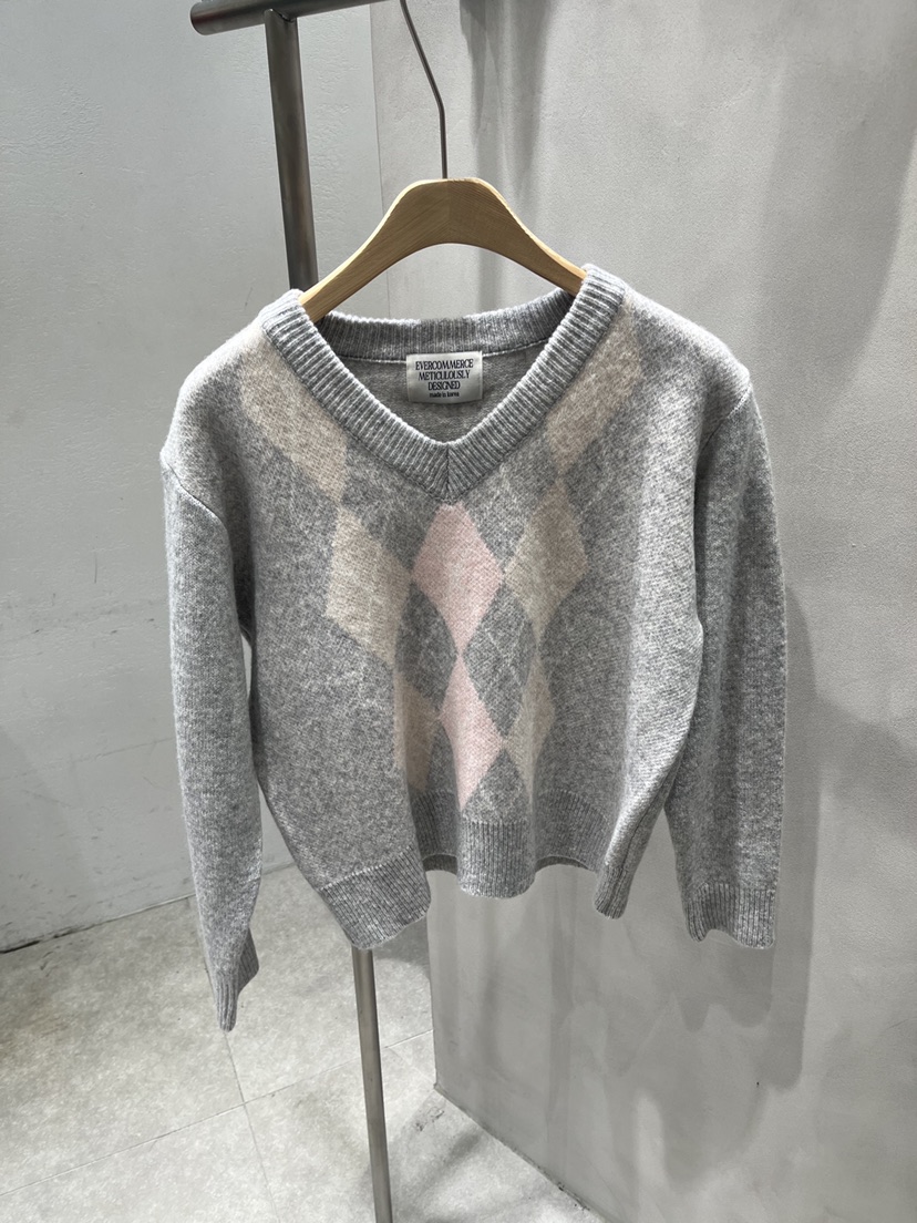 EVERCOMMERCE METICULOUSLY DESIGNED韓國代購㊣女士新品休閑針織衫羊毛EVERCOMMERCE針織衫圖色3