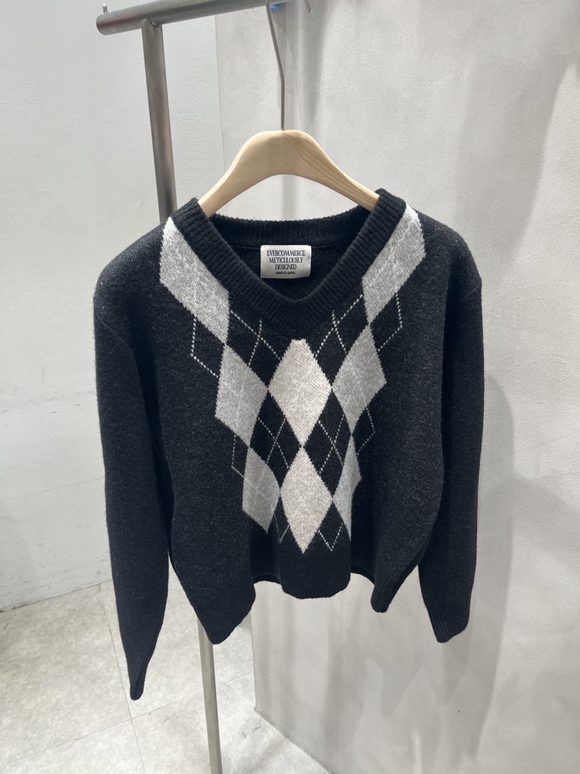 EVERCOMMERCE METICULOUSLY DESIGNED韓國代購㊣女士新品休閑針織衫羊毛EVERCOMMERCE針織衫圖色4