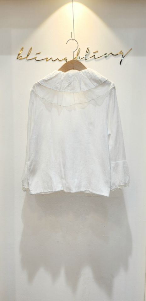 BLING BLING-S韓國代購㊣女士新品25秋冬時尚襯衫蕾絲衫雙層BLING BLING-S襯衫/蕾絲衫