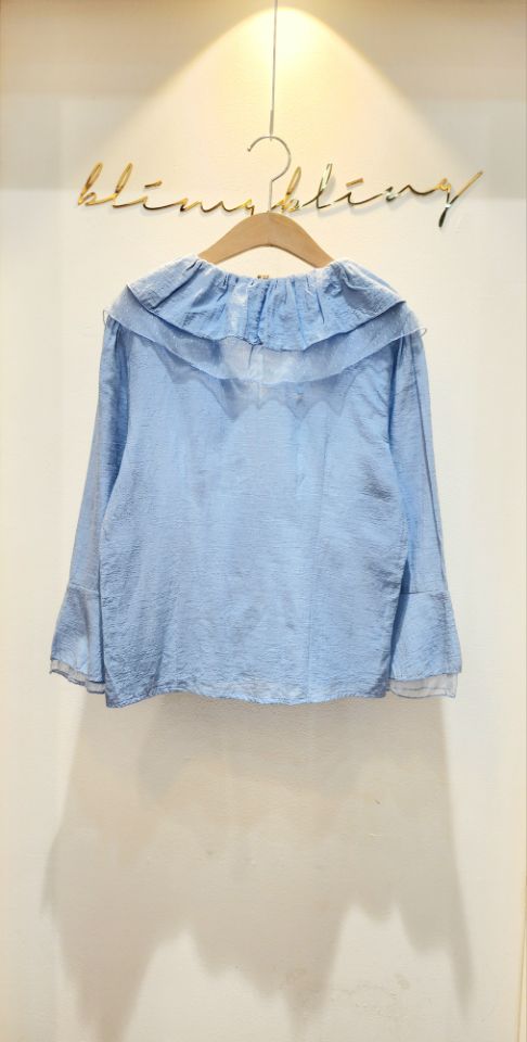 BLING BLING-S韓國代購㊣女士新品25秋冬時尚襯衫蕾絲衫雙層BLING BLING-S襯衫/蕾絲衫