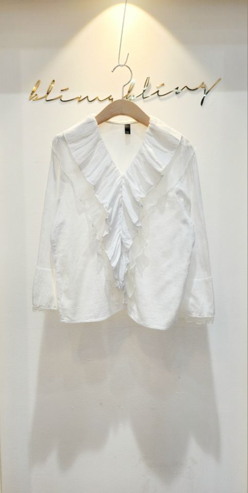 BLING BLING-S韓國代購㊣女士新品25秋冬時尚襯衫蕾絲衫雙層BLING BLING-S襯衫/蕾絲衫圖色3