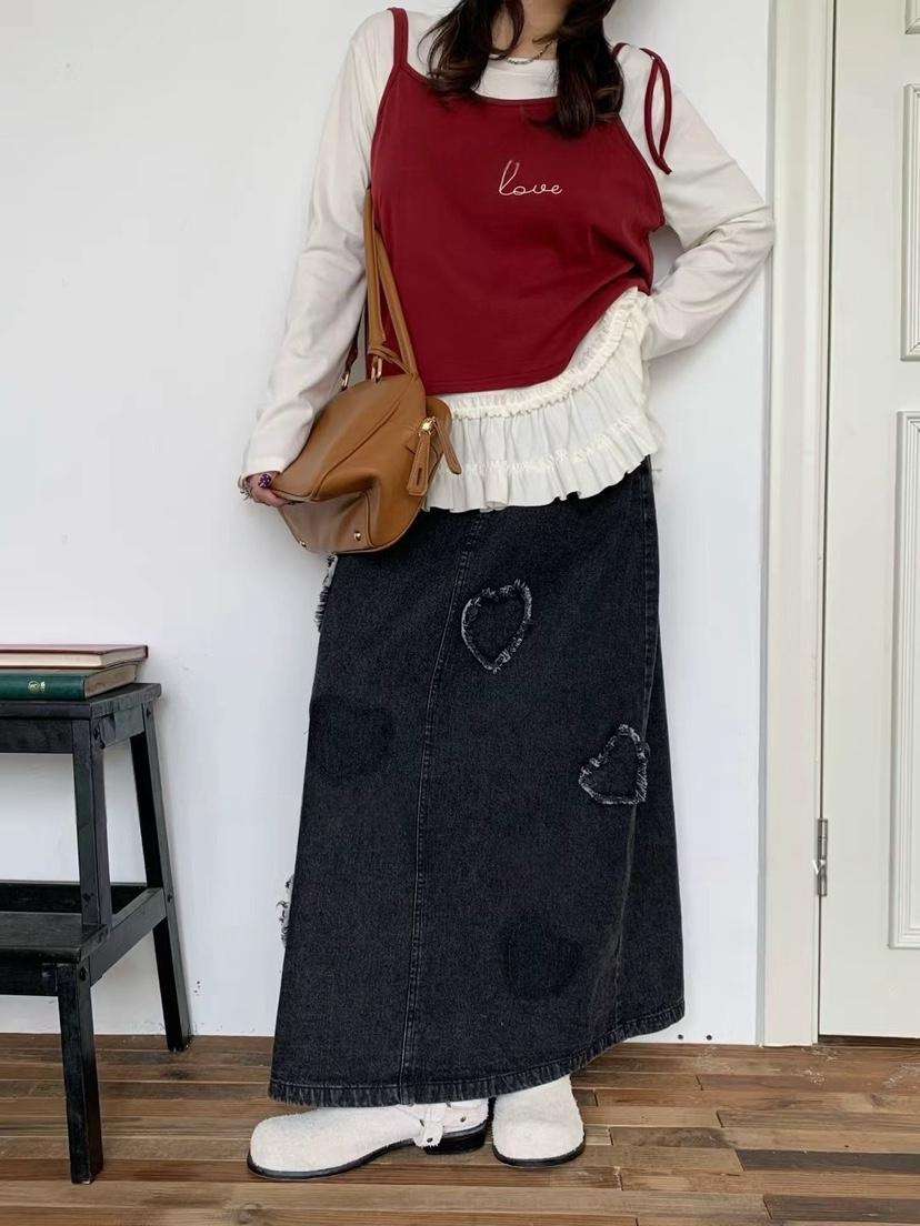 MILK TEA韓國代購㊣女士新款職業人氣休閑推薦真品25秋冬長裙MILK TEA長裙