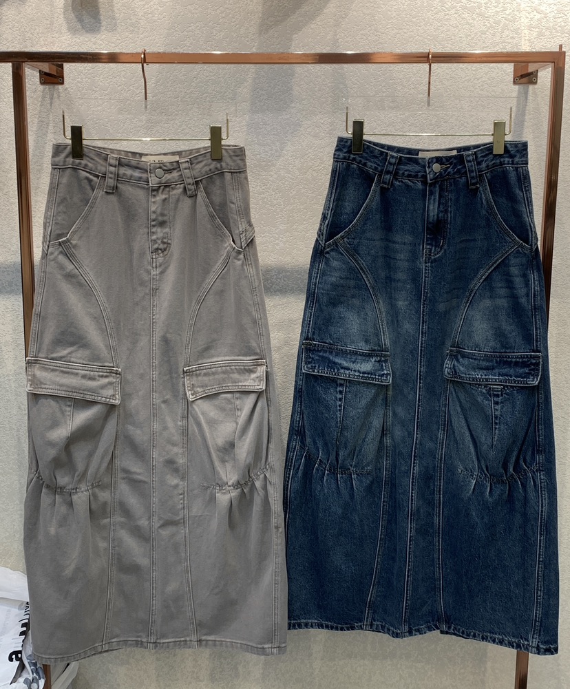 SYMBOL東大門㊣實拍女士新品休閑推薦真品熱賣長裙工裝褶皺SYMBOL長裙