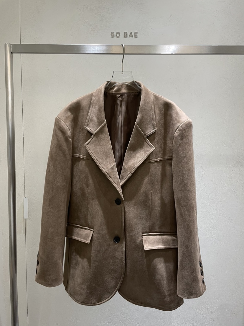 空東大門㊣直郵女裝新品時尚人氣推薦熱賣25秋冬夾克絨面革SO BAE夾克圖色1