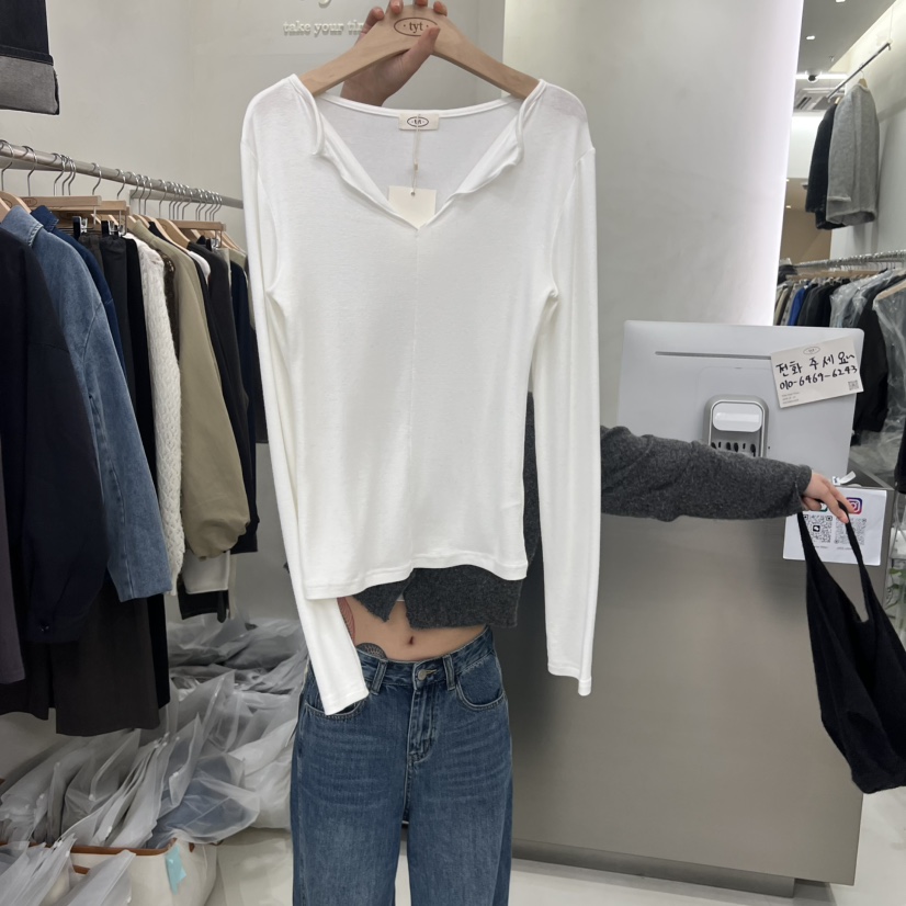TAKE YOUE TIME東大門㊣實拍女士新品人氣25秋冬真品長袖T恤TAKE YOUE TIME長袖T恤圖色1