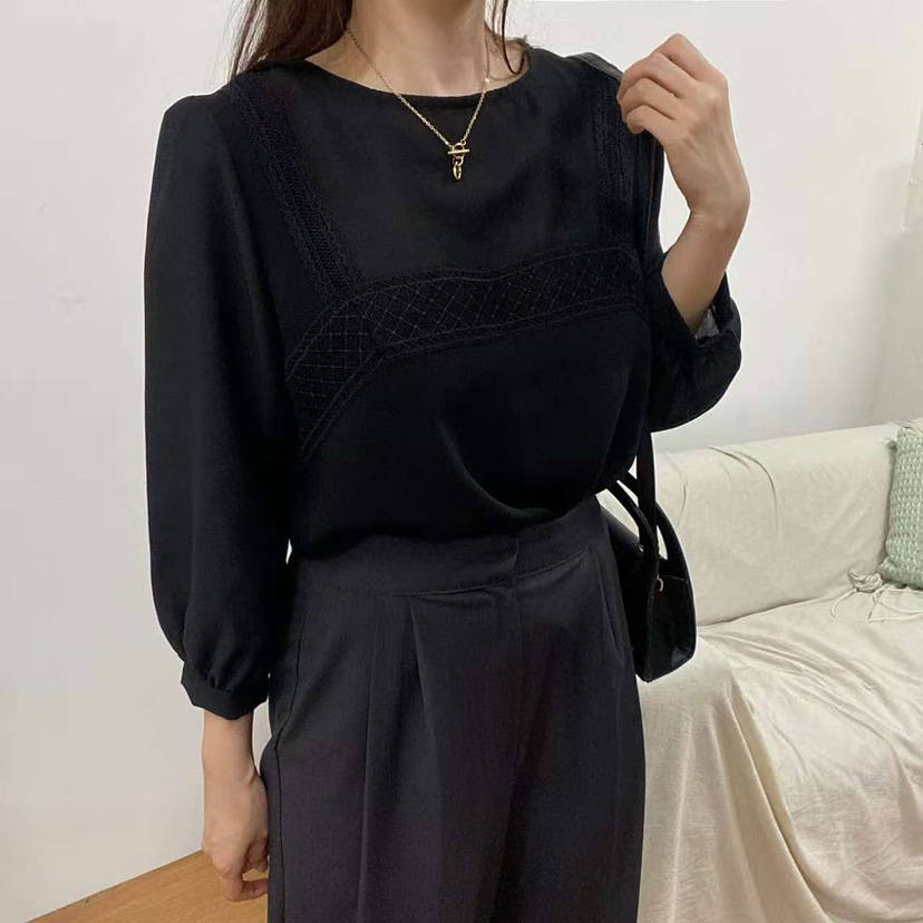 BLUE RIBBON韓國直郵㊣女士新款25秋冬休閑人氣襯衫蕾絲衫BLUE RIBBON襯衫/蕾絲衫