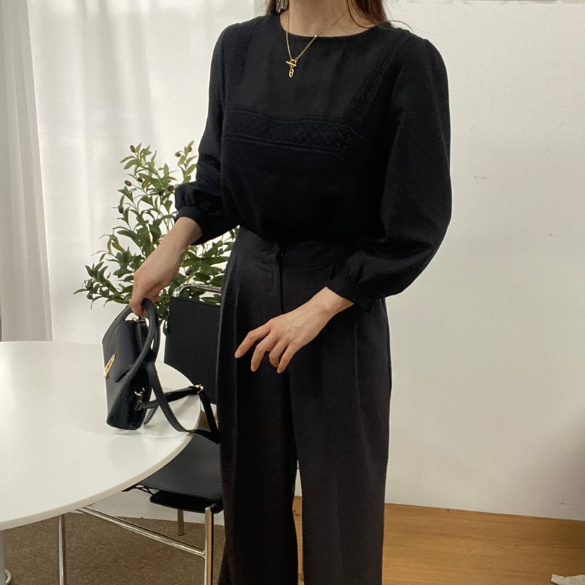 BLUE RIBBON韓國直郵㊣女士新款25秋冬休閑人氣襯衫蕾絲衫BLUE RIBBON襯衫/蕾絲衫