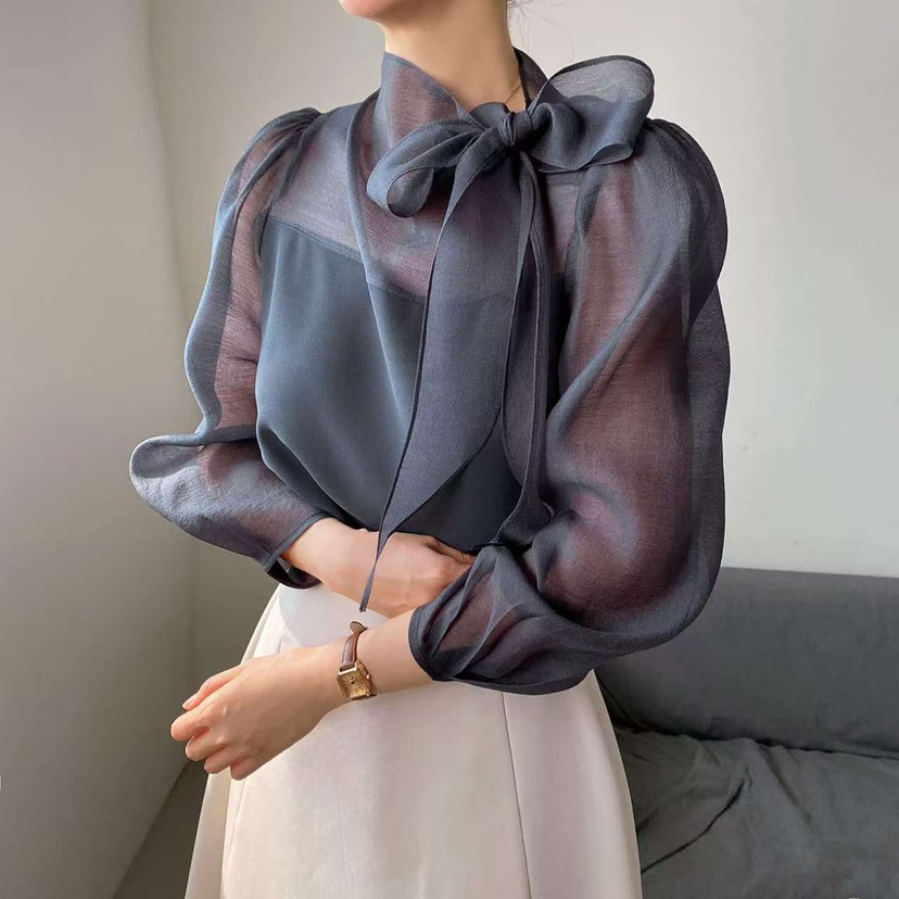 BLUE RIBBON韓國直郵㊣女士新品25秋冬熱賣真品襯衫蕾絲衫BLUE RIBBON襯衫/蕾絲衫
