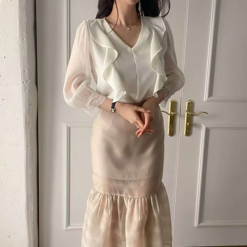 BLUE RIBBON東大門㊣代購女士新款熱賣休閑人氣襯衫蕾絲衫BLUE RIBBON襯衫/蕾絲衫