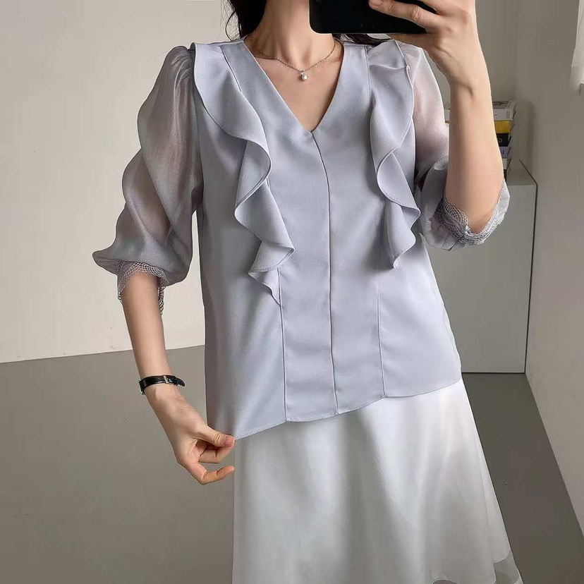 BLUE RIBBON東大門㊣代購女士新款熱賣休閑人氣襯衫蕾絲衫BLUE RIBBON襯衫/蕾絲衫