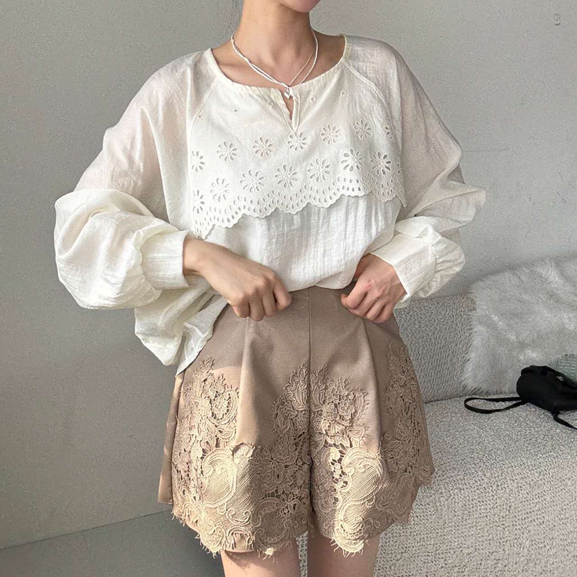 BLUE RIBBON東大門㊣實拍女裝新品推薦時尚休閑襯衫蕾絲衫BLUE RIBBON襯衫/蕾絲衫