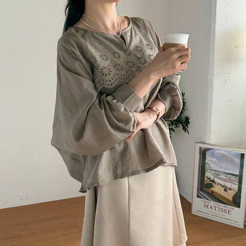 BLUE RIBBON東大門㊣實拍女裝新品推薦時尚休閑襯衫蕾絲衫BLUE RIBBON襯衫/蕾絲衫