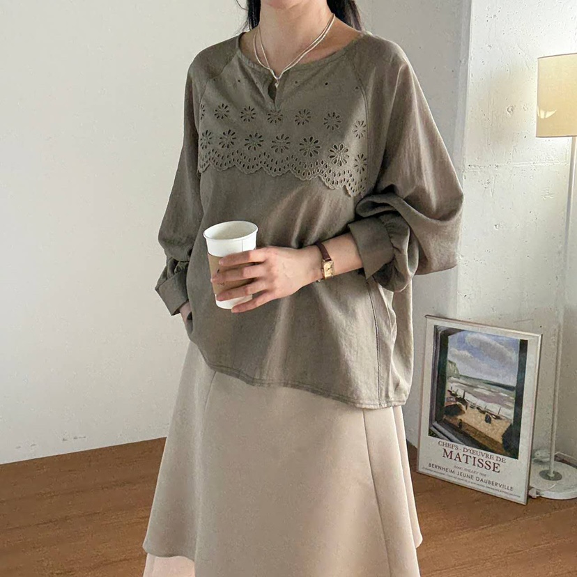 BLUE RIBBON東大門㊣實拍女裝新品推薦時尚休閑襯衫蕾絲衫BLUE RIBBON襯衫/蕾絲衫