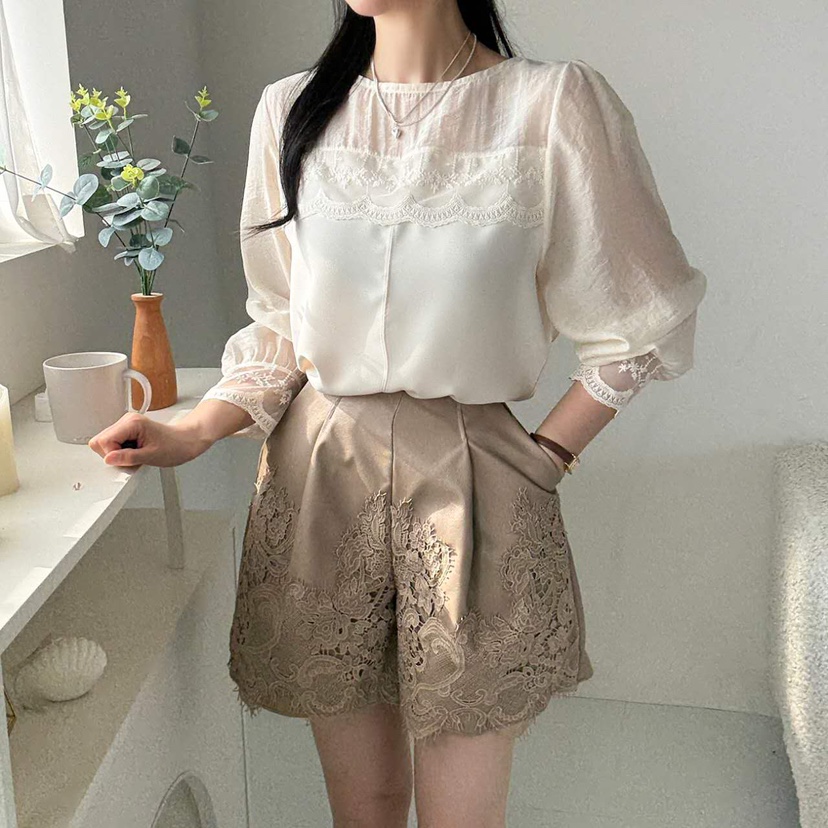 BLUE RIBBON韓國直郵㊣女裝新款推薦職業休閑時尚短褲皮革BLUE RIBBON短褲
