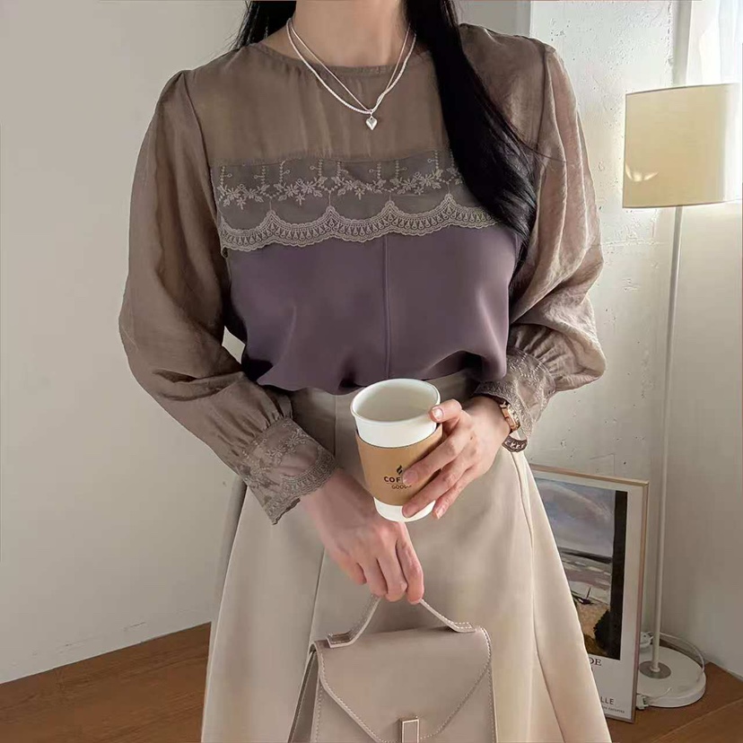 BLUE RIBBON東大門㊣直郵女士新品時尚人氣真品襯衫蕾絲衫BLUE RIBBON襯衫/蕾絲衫