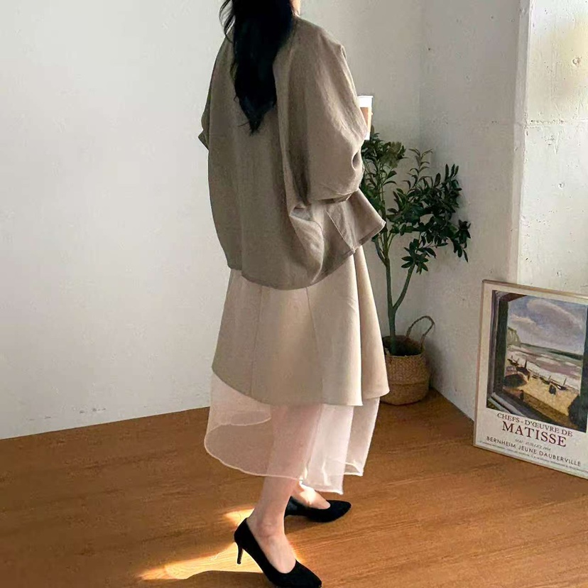 BLUE RIBBON韓國代購㊣女裝新款時尚真品休閑25秋冬推薦長裙BLUE RIBBON長裙