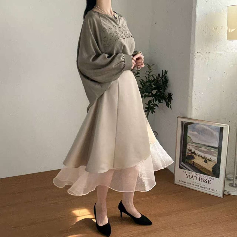 BLUE RIBBON韓國代購㊣女裝新款時尚真品休閑25秋冬推薦長裙BLUE RIBBON長裙