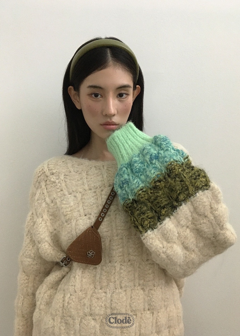 CLODE韓國直郵㊣女士新品25秋冬熱賣毛衣不含腰包含絲帶羊毛CLODE毛衣