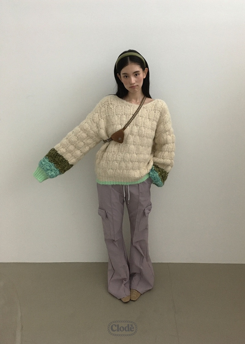 CLODE韓國直郵㊣女士新品25秋冬熱賣毛衣不含腰包含絲帶羊毛CLODE毛衣