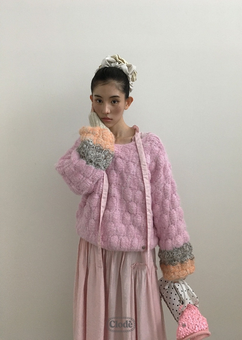 CLODE韓國直郵㊣女士新品25秋冬熱賣毛衣不含腰包含絲帶羊毛CLODE毛衣