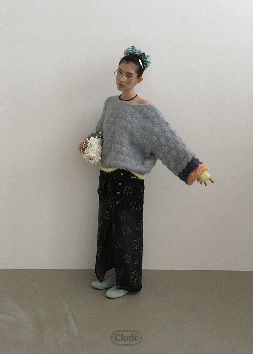 CLODE韓國直郵㊣女士新品25秋冬熱賣毛衣不含腰包含絲帶羊毛CLODE毛衣
