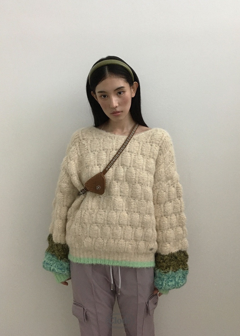 CLODE韓國直郵㊣女士新品25秋冬熱賣毛衣不含腰包含絲帶羊毛CLODE毛衣圖色1