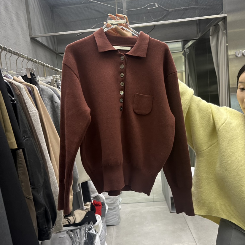 UOOV東大門㊣代購女裝新品推薦真品職業時尚25秋冬休閑針織衫UOOV針織衫圖色1
