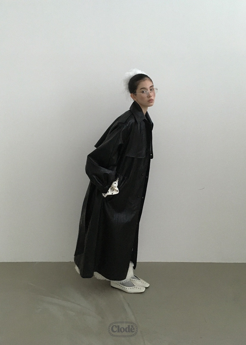 CLODE東大門㊣實拍女士新款時尚25秋冬人氣長款風衣含腰帶皮革CLODE長款風衣