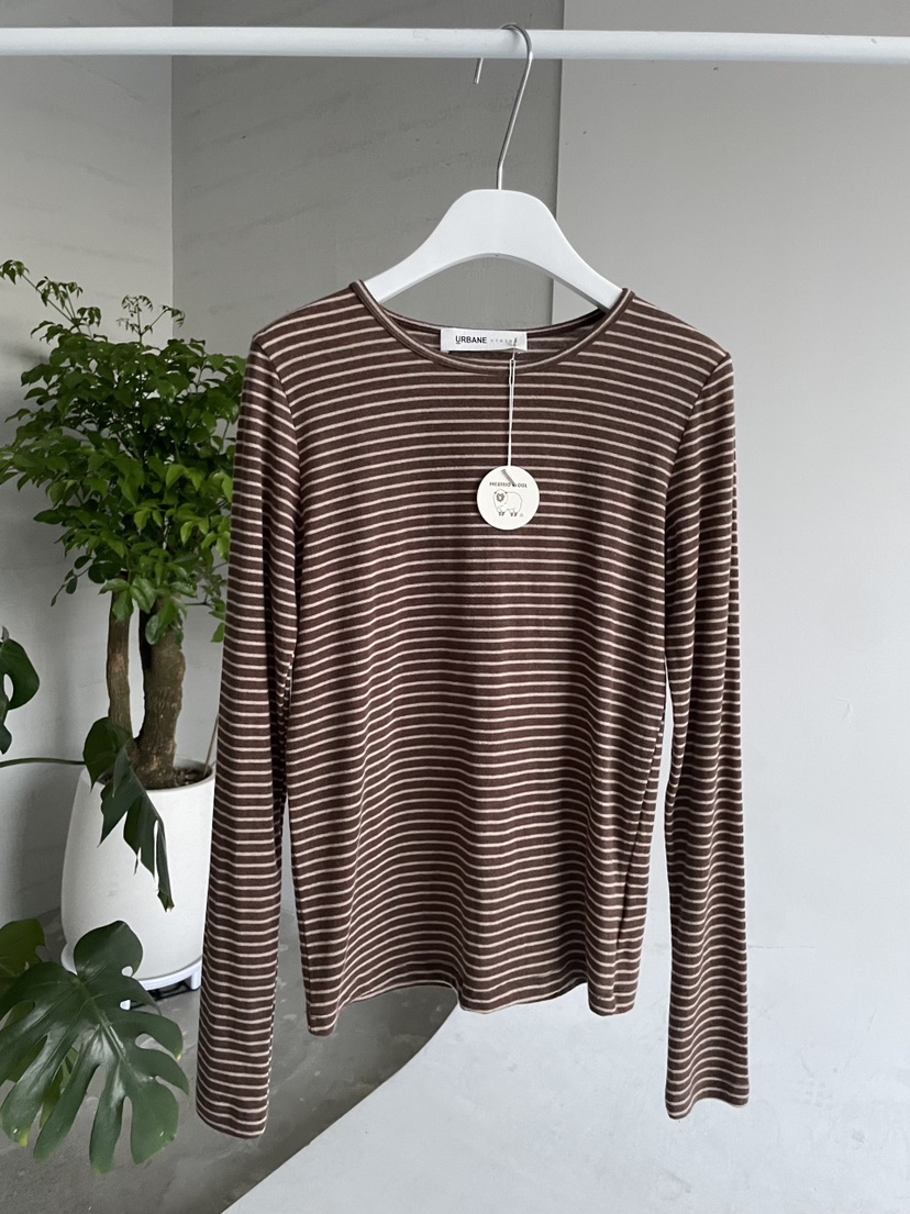 URBANE cloth東大門㊣直郵女裝新款職業長袖T恤美利奴羊毛URBANE cloth長袖T恤圖色1