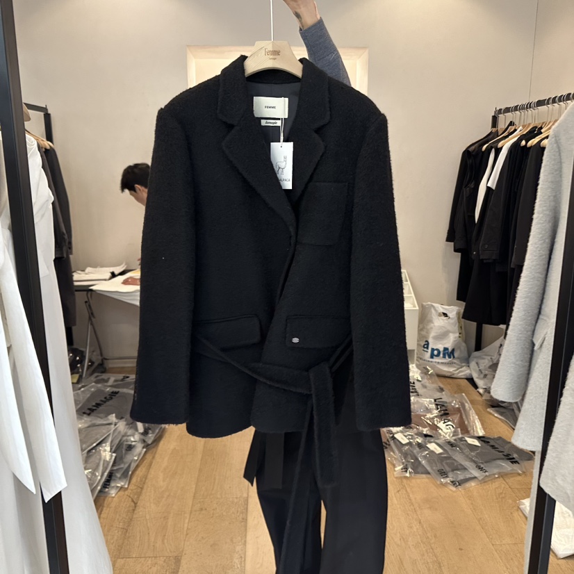 LA MAGIE FEMME韓國直郵㊣女裝新品人氣25秋冬夾克含腰帶Lamagie Femme夾克圖色3