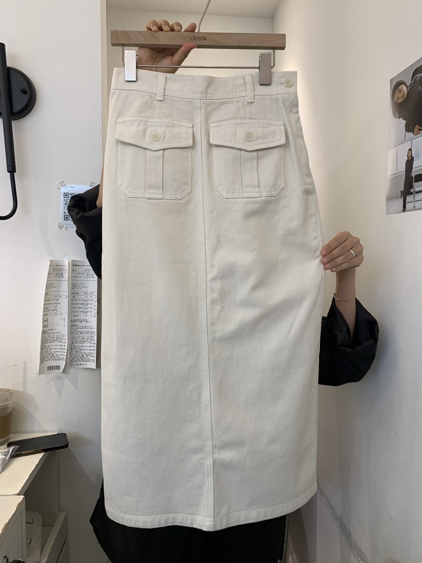 OUVIR東大門㊣實拍女裝新品25秋冬職業休閑時尚推薦長裙口袋O.V.R/OUVIR長裙圖色1