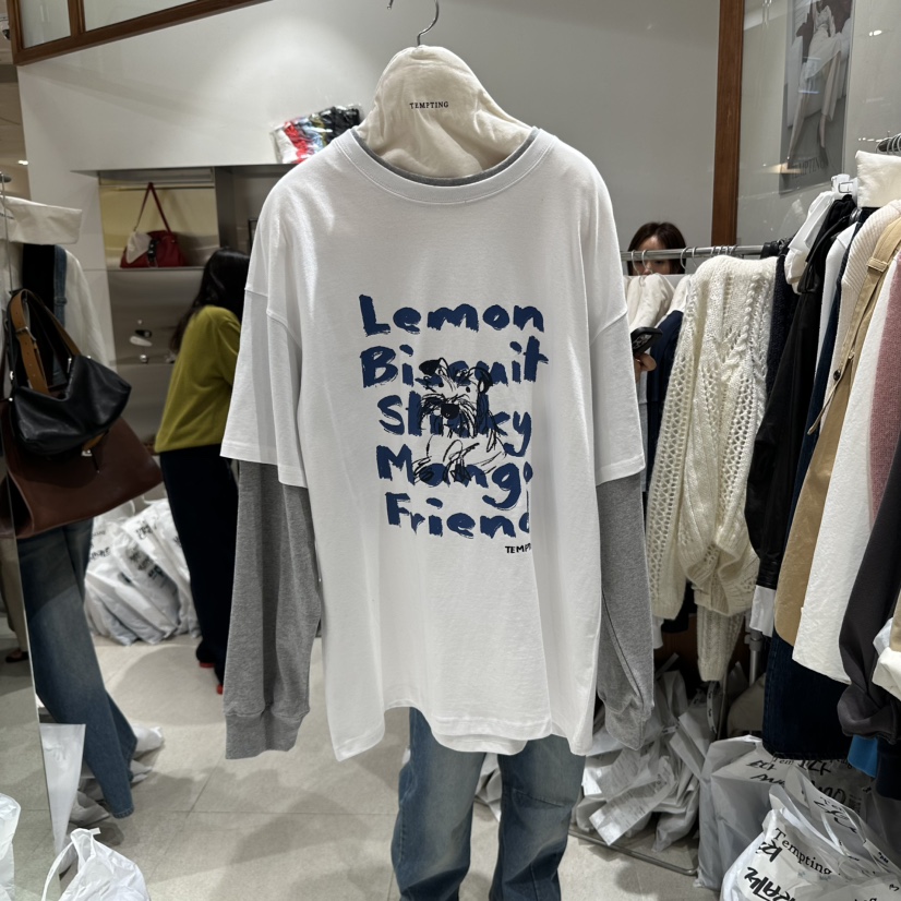TEMPTING韓國代購㊣女裝新款職業人氣25秋冬時尚真品長袖T恤TEMPTING長袖T恤圖色1