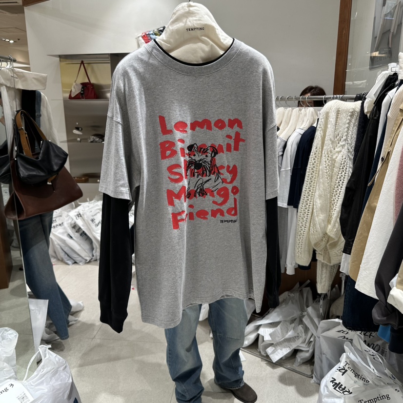 TEMPTING韓國代購㊣女裝新款職業人氣25秋冬時尚真品長袖T恤TEMPTING長袖T恤圖色2