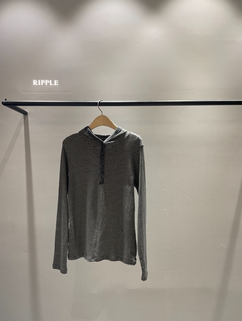 RIPPLE東大門㊣代購女裝新款真品熱賣25秋冬長袖T恤連帽衫紐扣RIPPLE長袖T恤圖色2