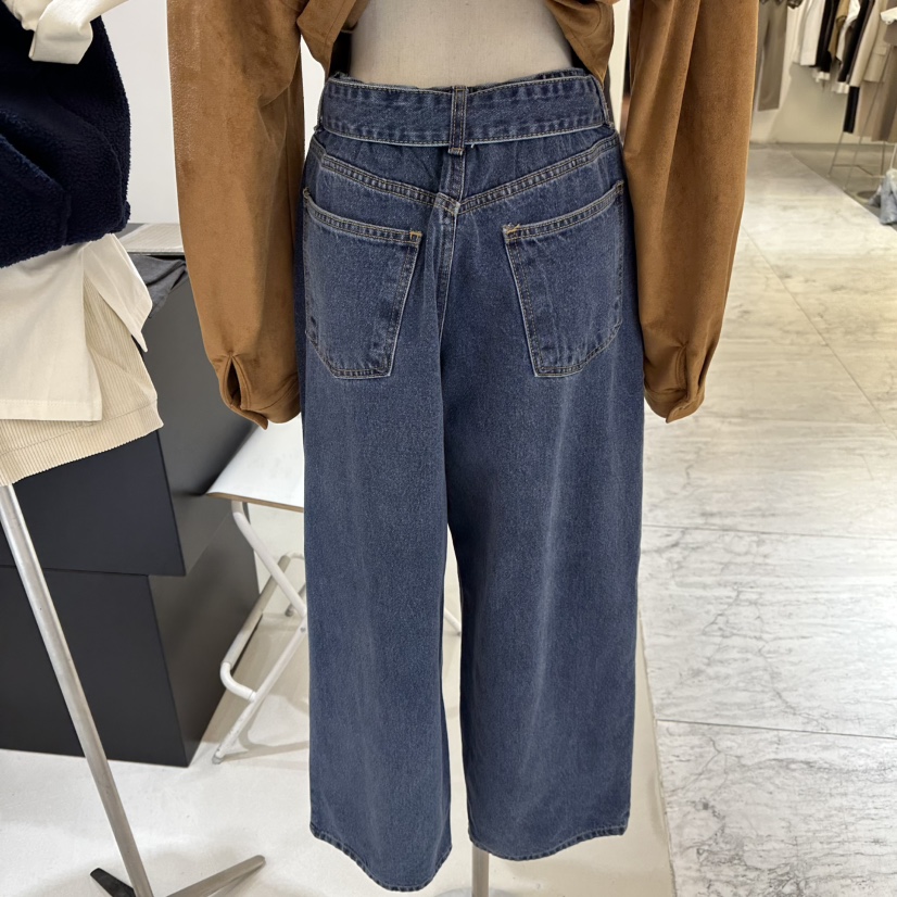 BAGUETTE-P東大門㊣直郵女裝新品休閑25秋冬推薦牛仔褲含腰帶BAGUETTE-P牛仔褲