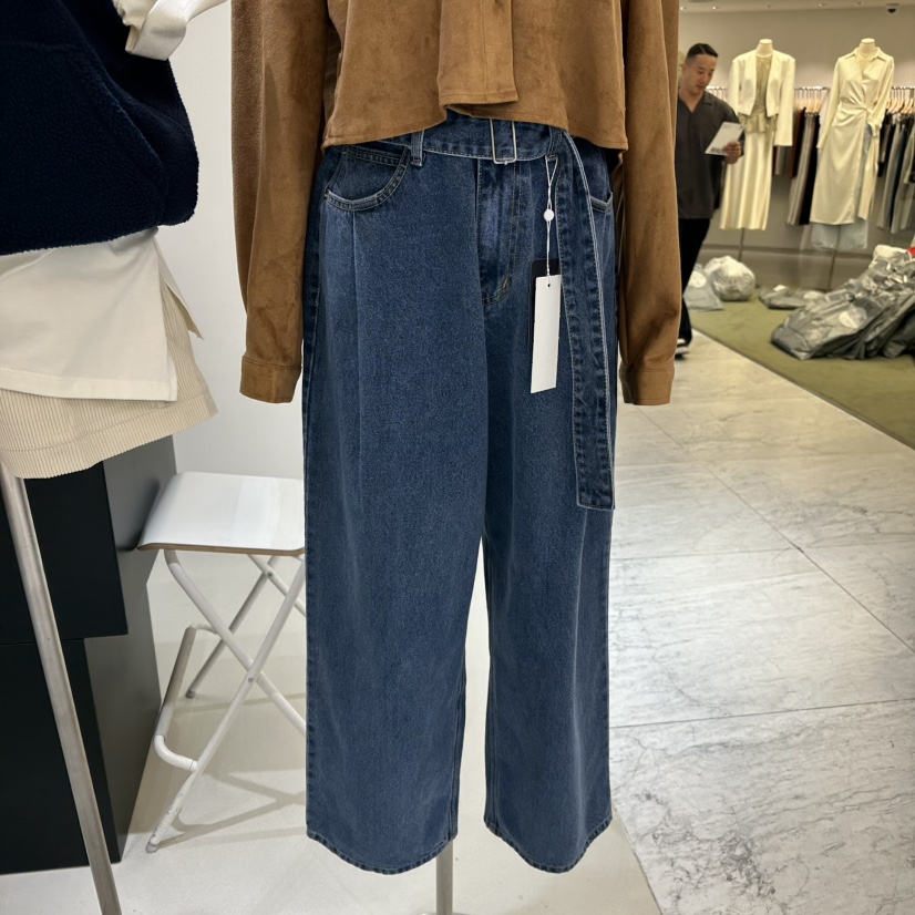 BAGUETTE-P東大門㊣直郵女裝新品休閑25秋冬推薦牛仔褲含腰帶BAGUETTE-P牛仔褲圖色1