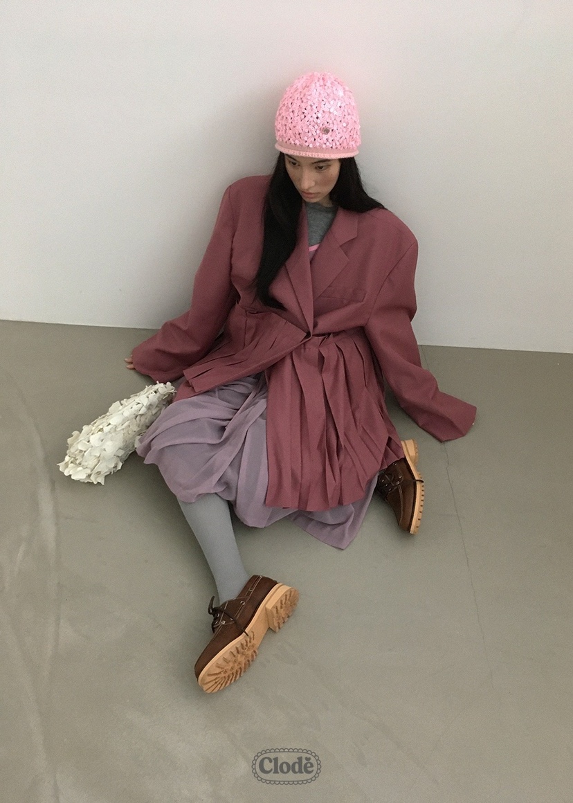 CLODE東大門㊣直郵女裝新品真品25秋冬人氣推薦休閑夾克褶皺CLODE夾克