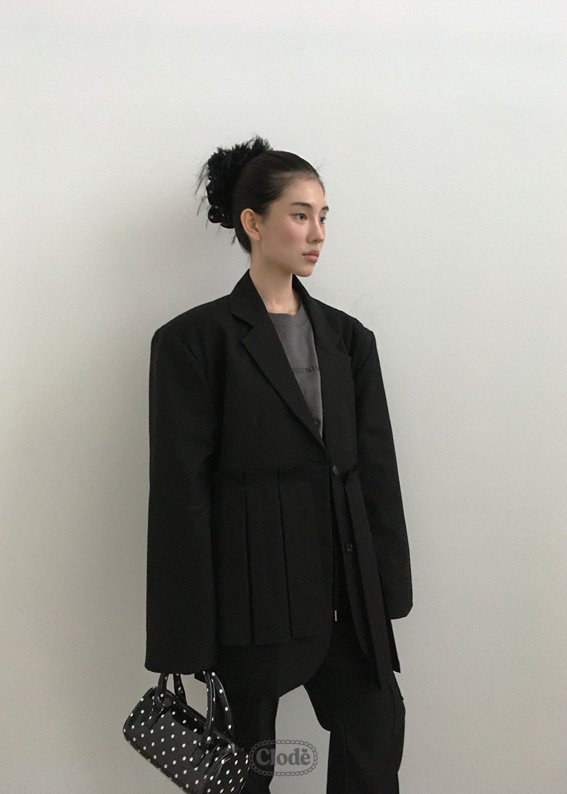 CLODE東大門㊣直郵女裝新品真品25秋冬人氣推薦休閑夾克褶皺CLODE夾克圖色2