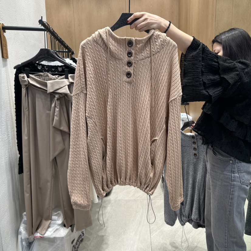 TRIPLE SEVEN韓國代購㊣女裝新款真品時尚人氣25秋冬推薦衛衣TRIPLE SEVEN衛衣圖色2