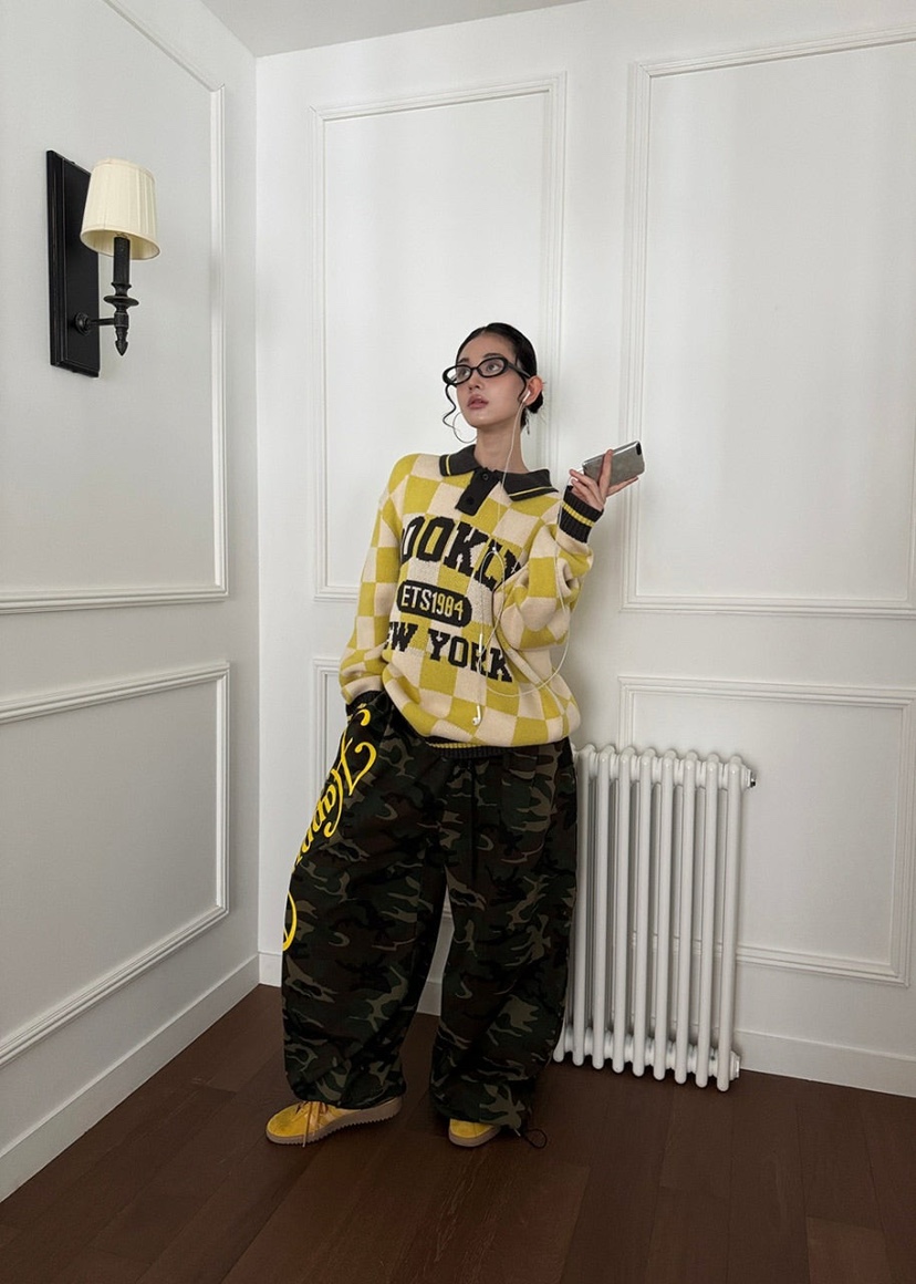 OURWAVE/OUR ROOM東大門㊣實拍女裝新品人氣休閑休閑褲迷彩Our Wave/Our Room休閑褲